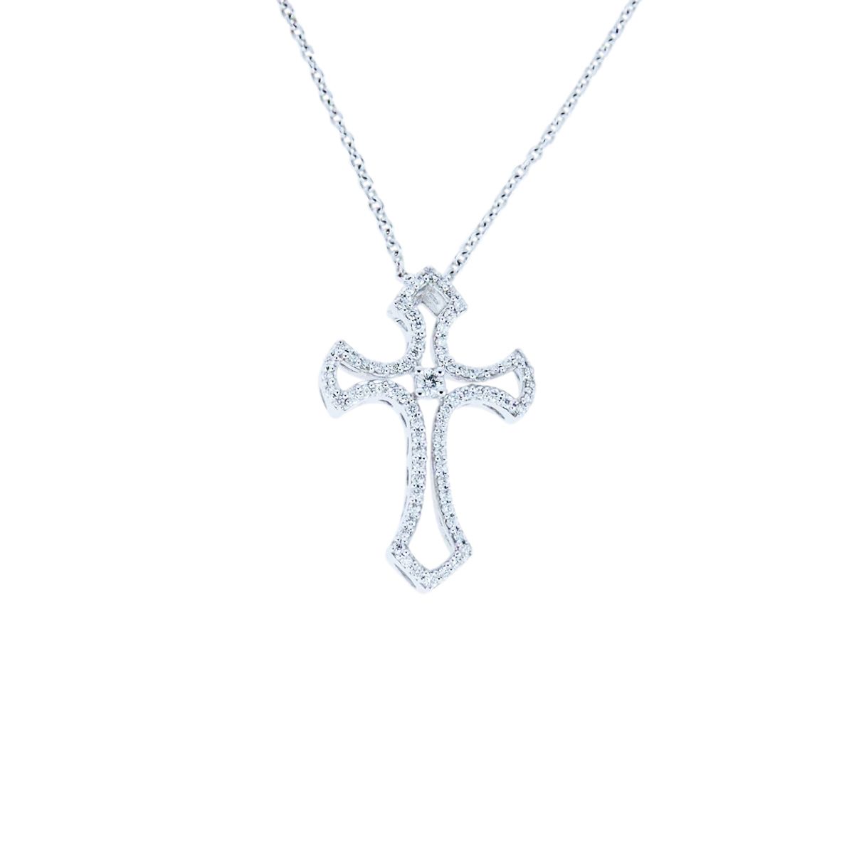 gold-diamond-cross-chain-590-2 Gold & Diamond Cross & Chain - Image 1