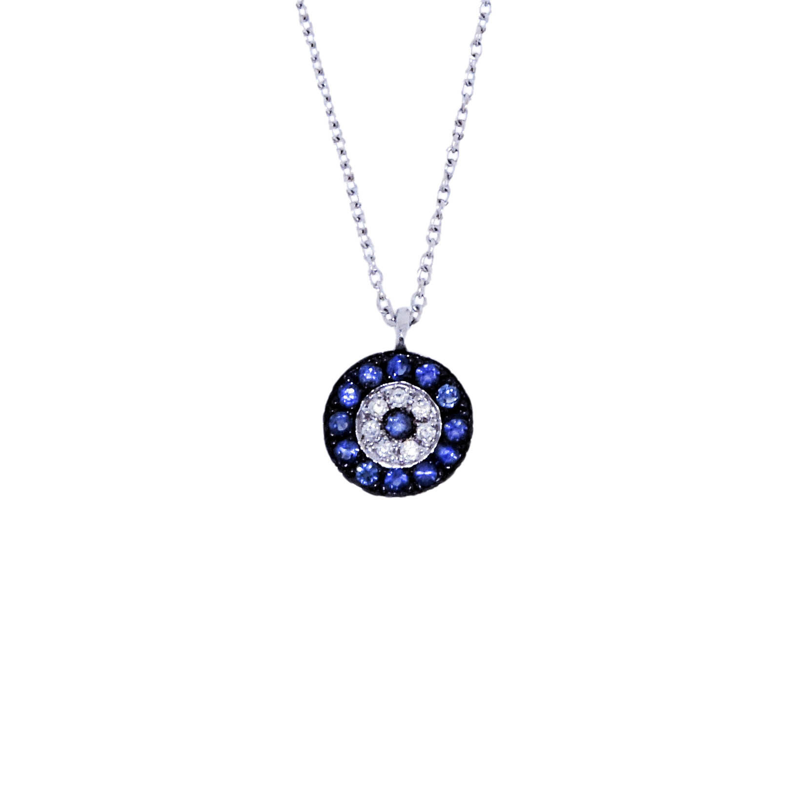 gold-sapphire-diamond-evil-eye-necklace-2 Gold & Diamond Evil Eye Necklace - Image 1