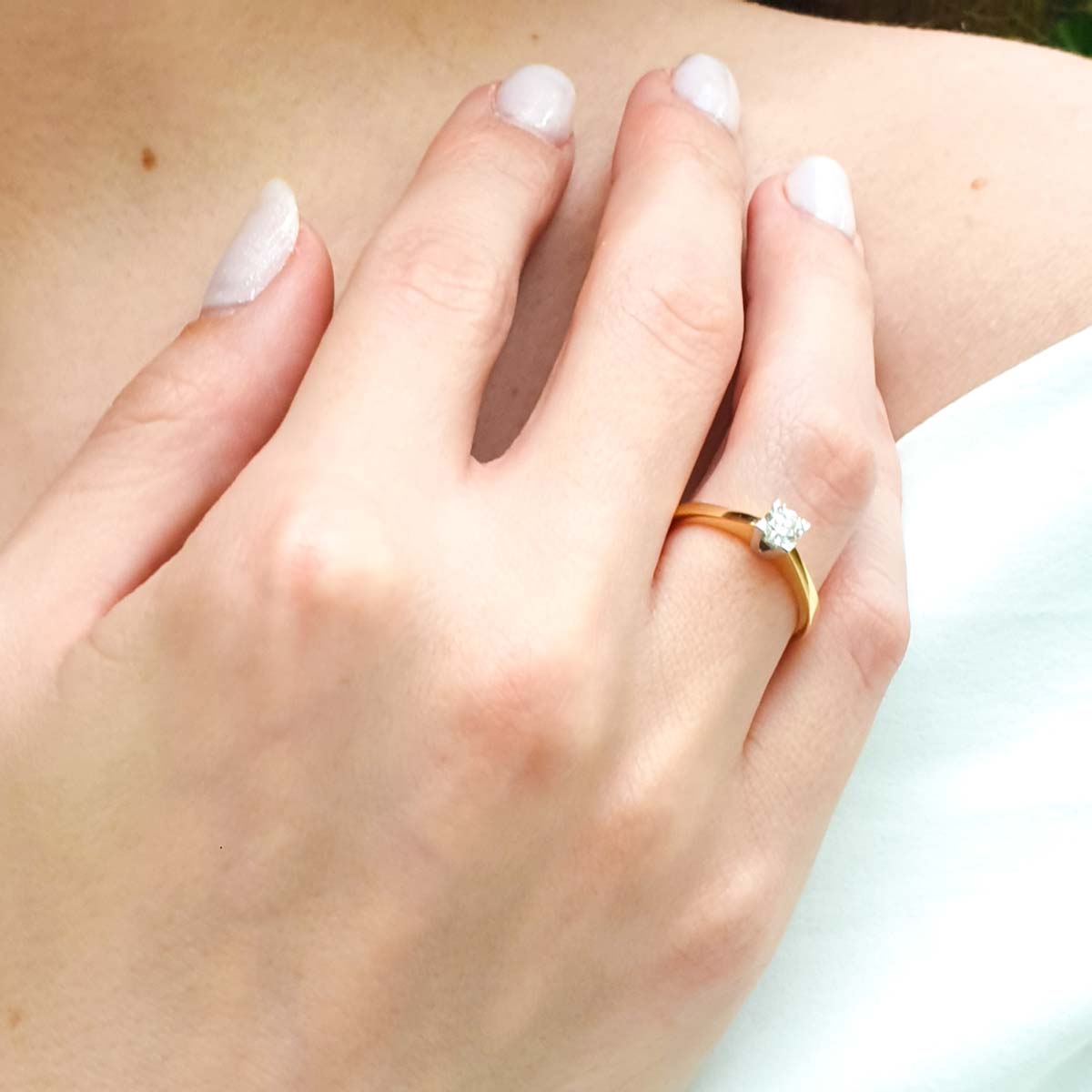 gold-diamond-engagement-ring-10-3 Gold & 0.32ct Diamond Engagement Ring - Image 2