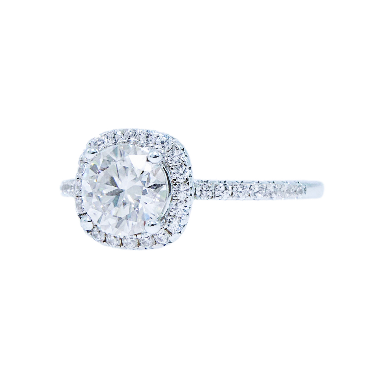 solitaire-diamond-engagement-ring-34-2-6585 Gold & 0.90ct Diamond Halo Engagement Ring - Image 2