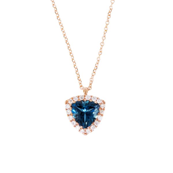 Gold, London Blue Topaz & Diamond Necklace