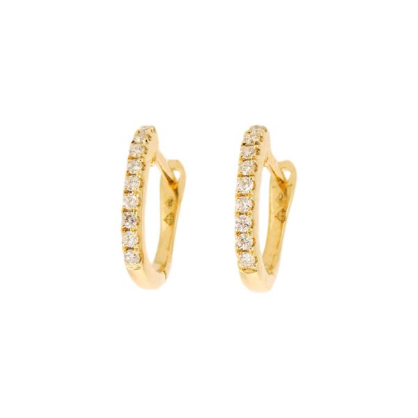 Oval Gold & Diamond Huggies