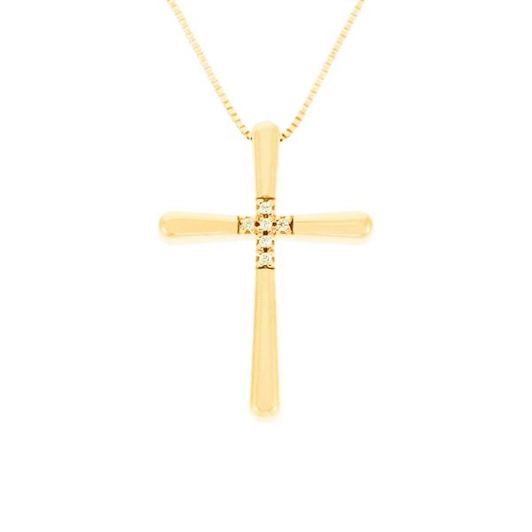 Gold & Cubic Zirconia Cross & Chain