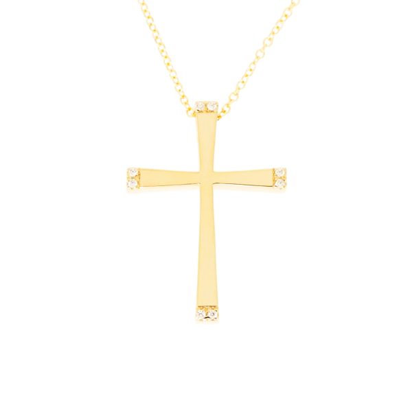 Gold & Cubic Zirconia Cross & Chain