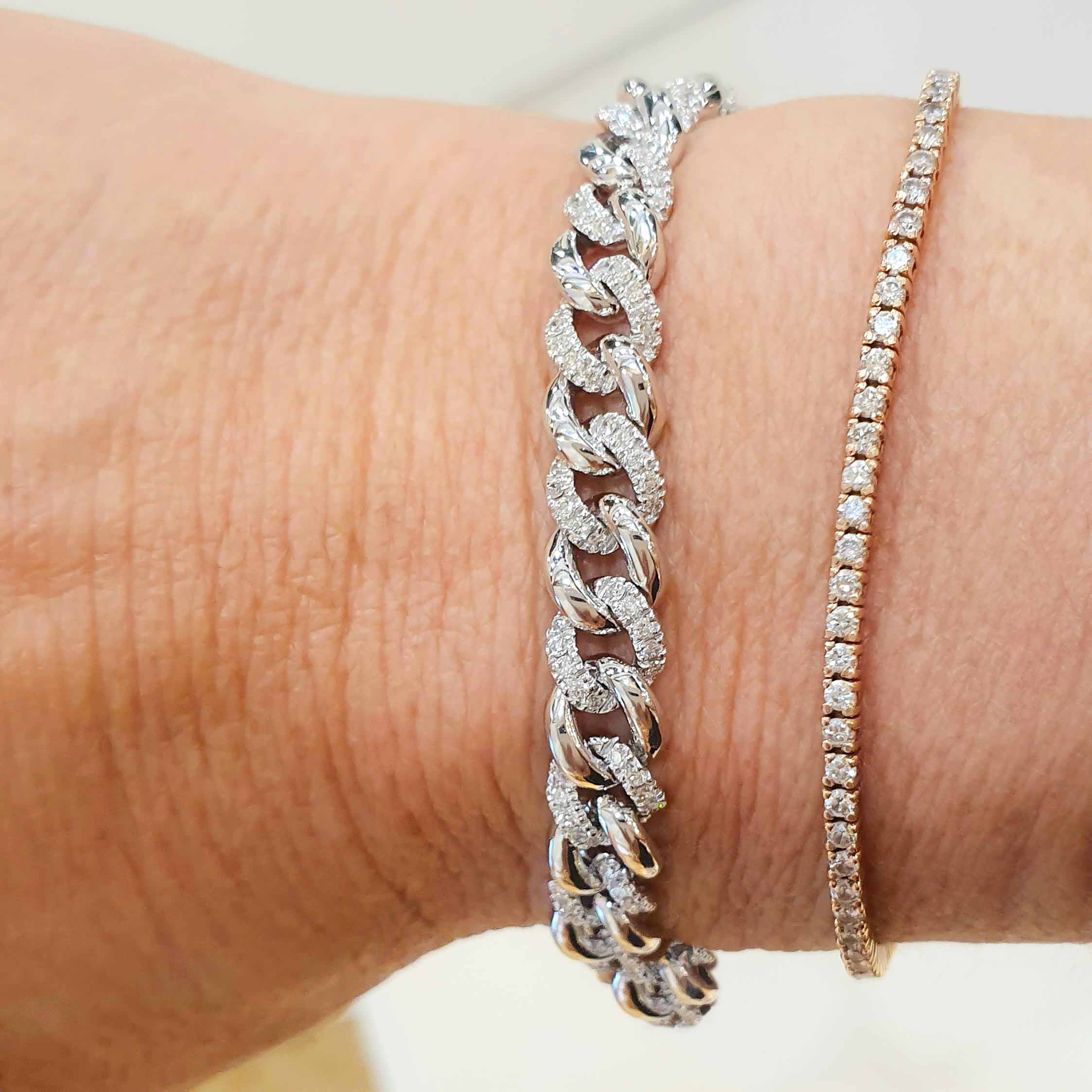 2021_065826.887000-2 Gold & Diamond Gourmette Bracelet - Image 2