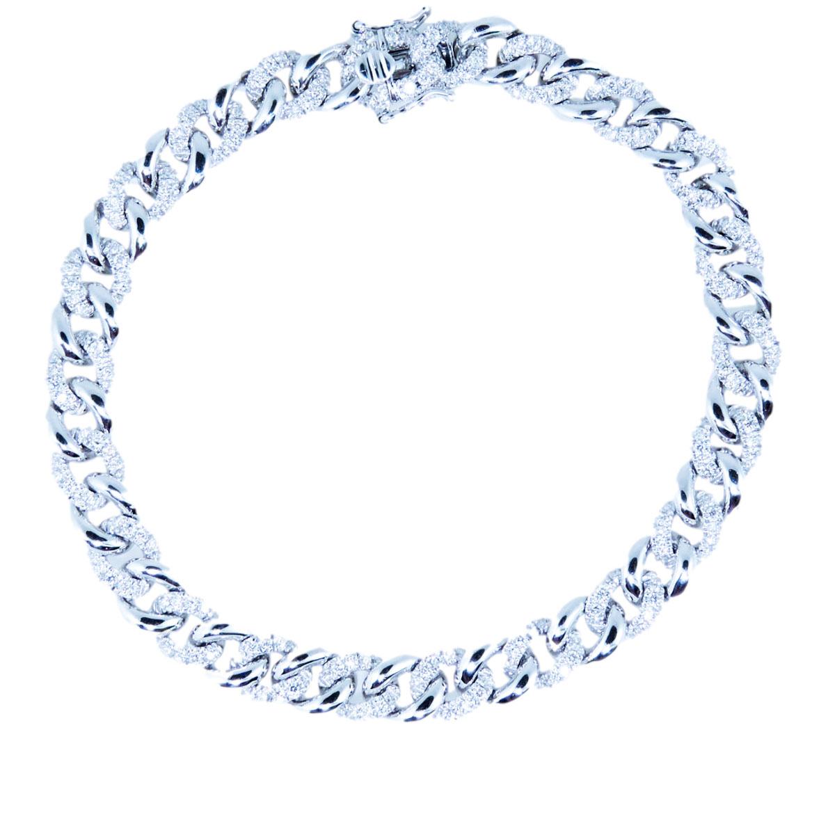 gourmette-diamond-bracelet-1_clipped_rev_2 Gold & Diamond Gourmette Bracelet - Image 1