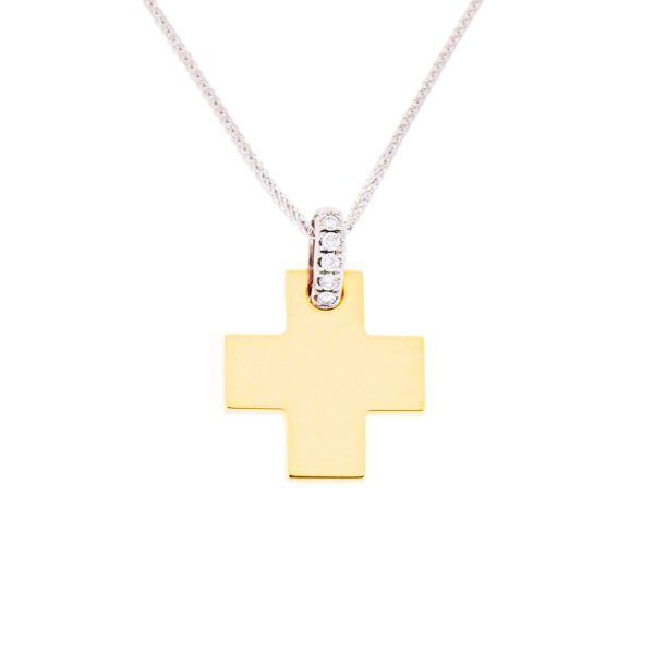 Gold & Diamond Cross & Chain