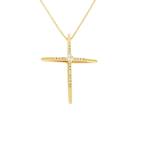 Gold & Diamond Cross & Chain