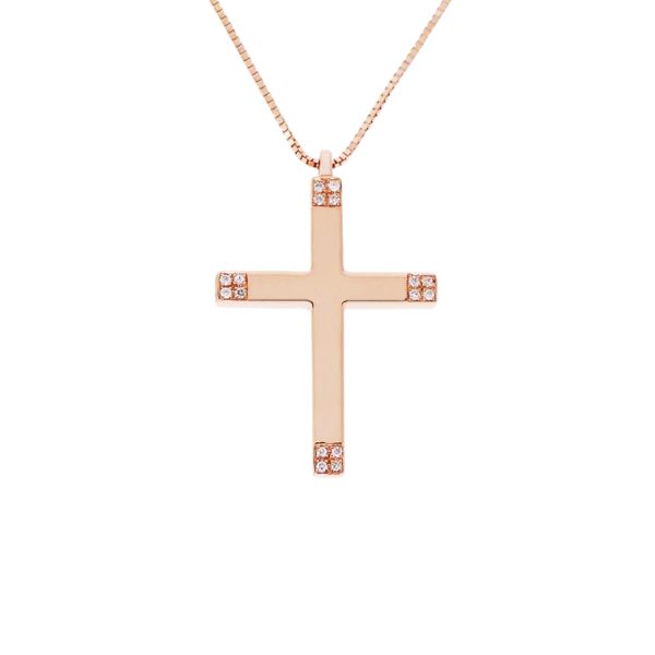 Gold & Diamond Cross & Chain