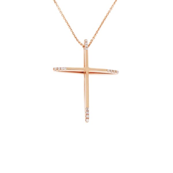Gold & Diamond Cross & Chain