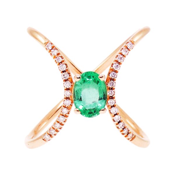 Gold, Emerald & Diamond Ring