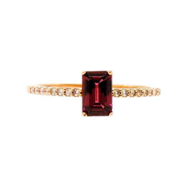 Gold, Rhodolite & Cubic Zirconia Ring