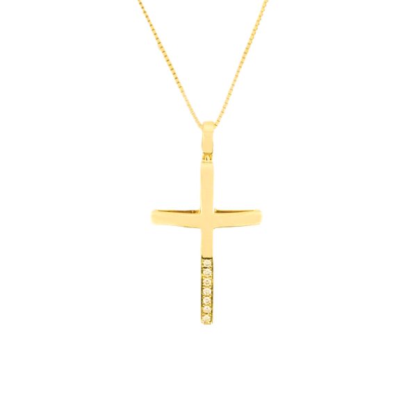 Gold & Diamond Cross & Chain