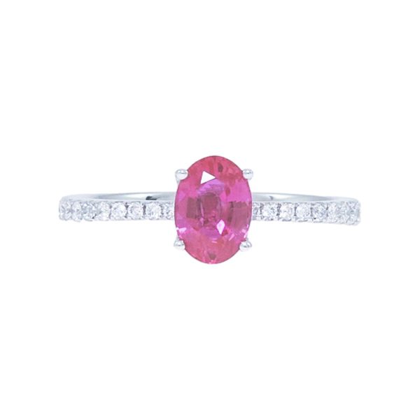 Gold, Pink Sapphire & Diamond Ring