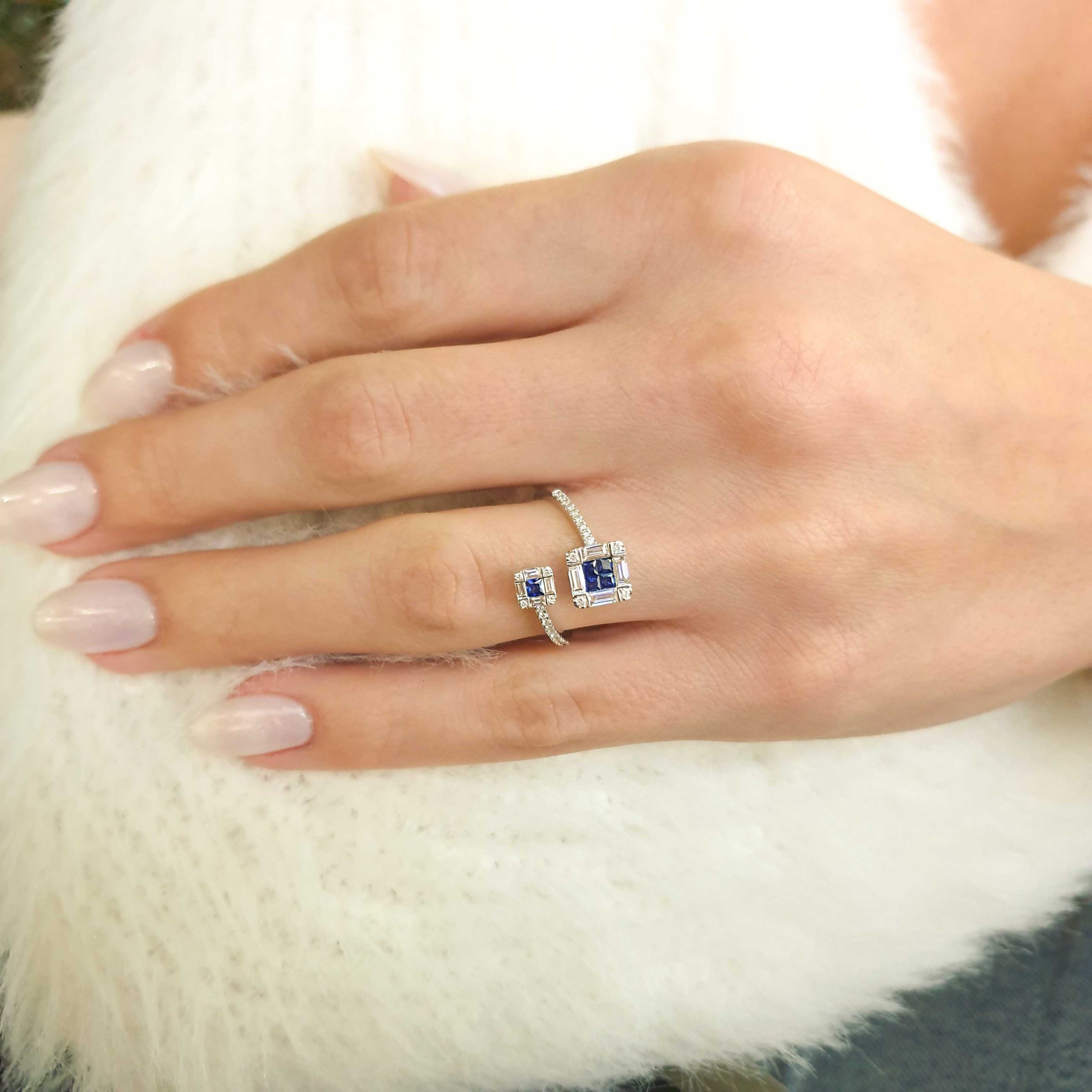 20221116_184128 Gold, Blue Sapphire & Diamond Ring - Image 2