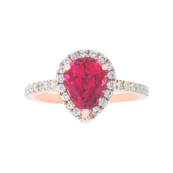 Gold, Pink Tourmaline & Diamond Ring