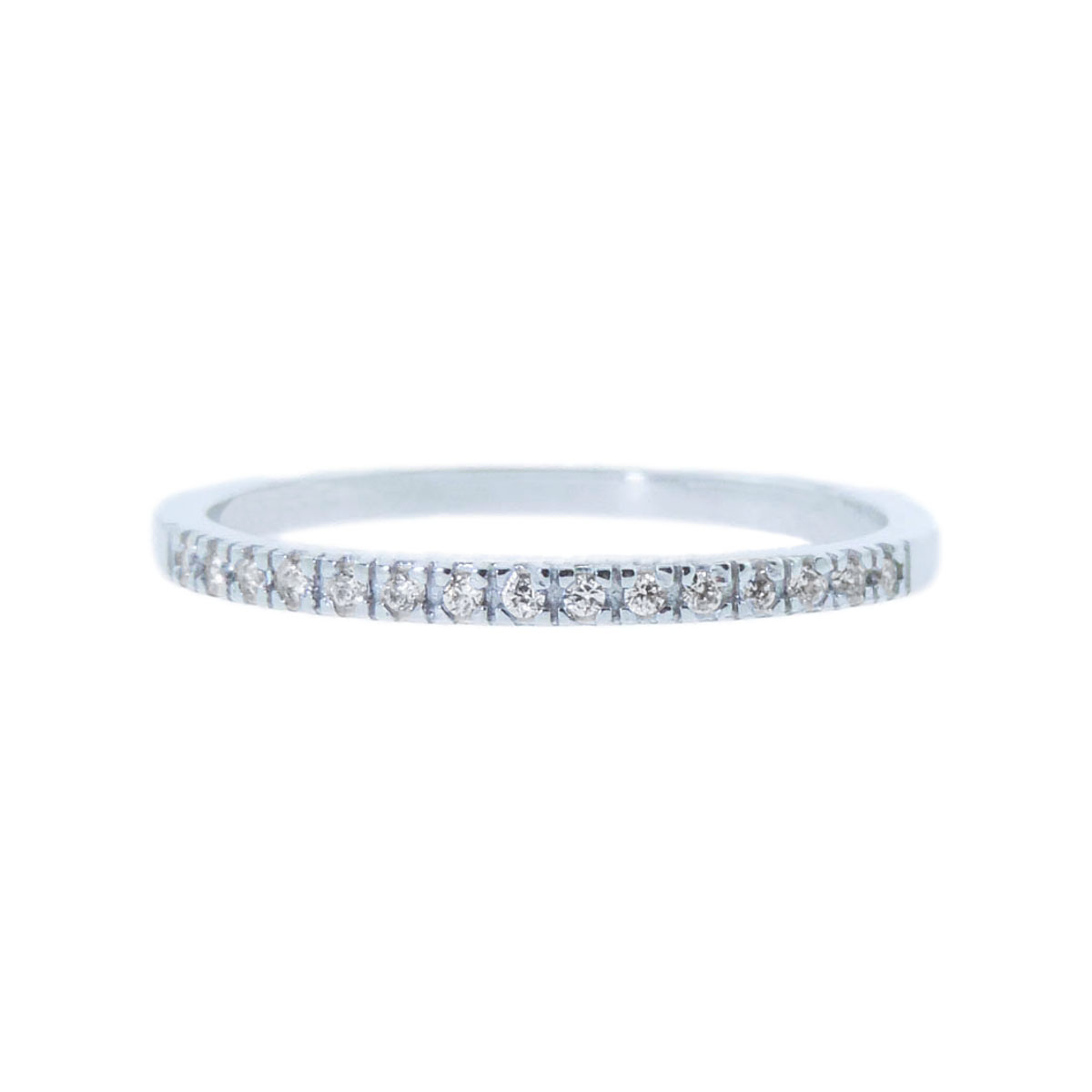 gold & cubic zirconia eternity ring 6159-1_clipped_rev_1 Gold & Cubic Zirconia Half Eternity Ring - Image 1