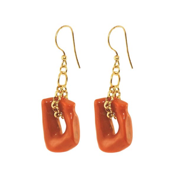 Χρυσά Κρεμαστά Σκουλαρίκια με Ημιπολύτιμους Λίθους