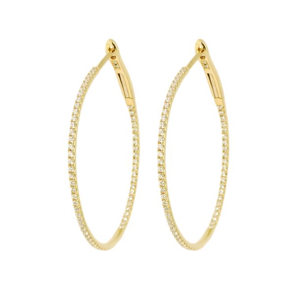 Gold & Diamond Hoop Earrings