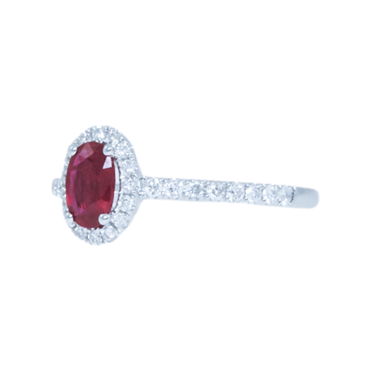 gold, ruby & diamond ring 6865-1-2_clipped_rev_1 Gold, Ruby & Diamond Halo Ring - Image 2