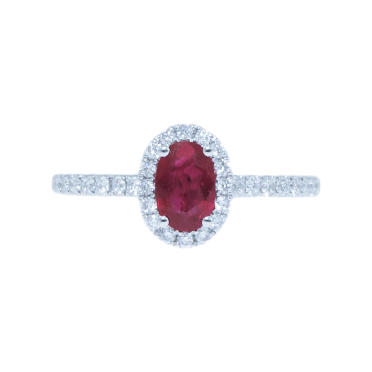 gold, ruby & diamond ring 6865-1_clipped_rev_1 Gold, Ruby & Diamond Halo Ring - Image 1
