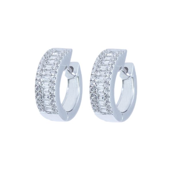 Χρυσά Σκουλαρίκια Κρίκοι με Διαμάντια