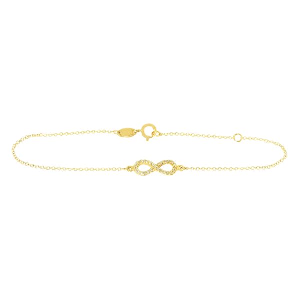 Gold & Cubic Zirconia Infinity Bracelet