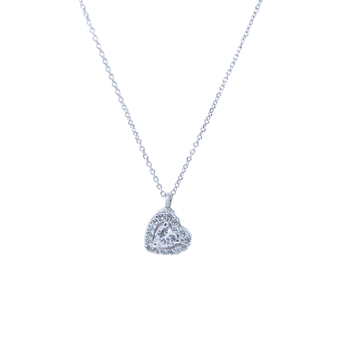 gold & cz heart necklace 8620-1_clipped_rev_1 Χρυσό Κολιέ Καρδιά με Ζιρκόν - Image 1