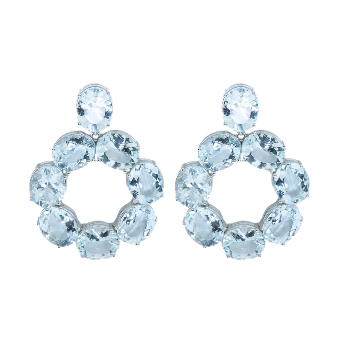 gold & aquamarine earrings 5263-1_clipped_rev_1 Χρυσά Σκουλαρίκια με Ακουαμαρίνες - Image 1