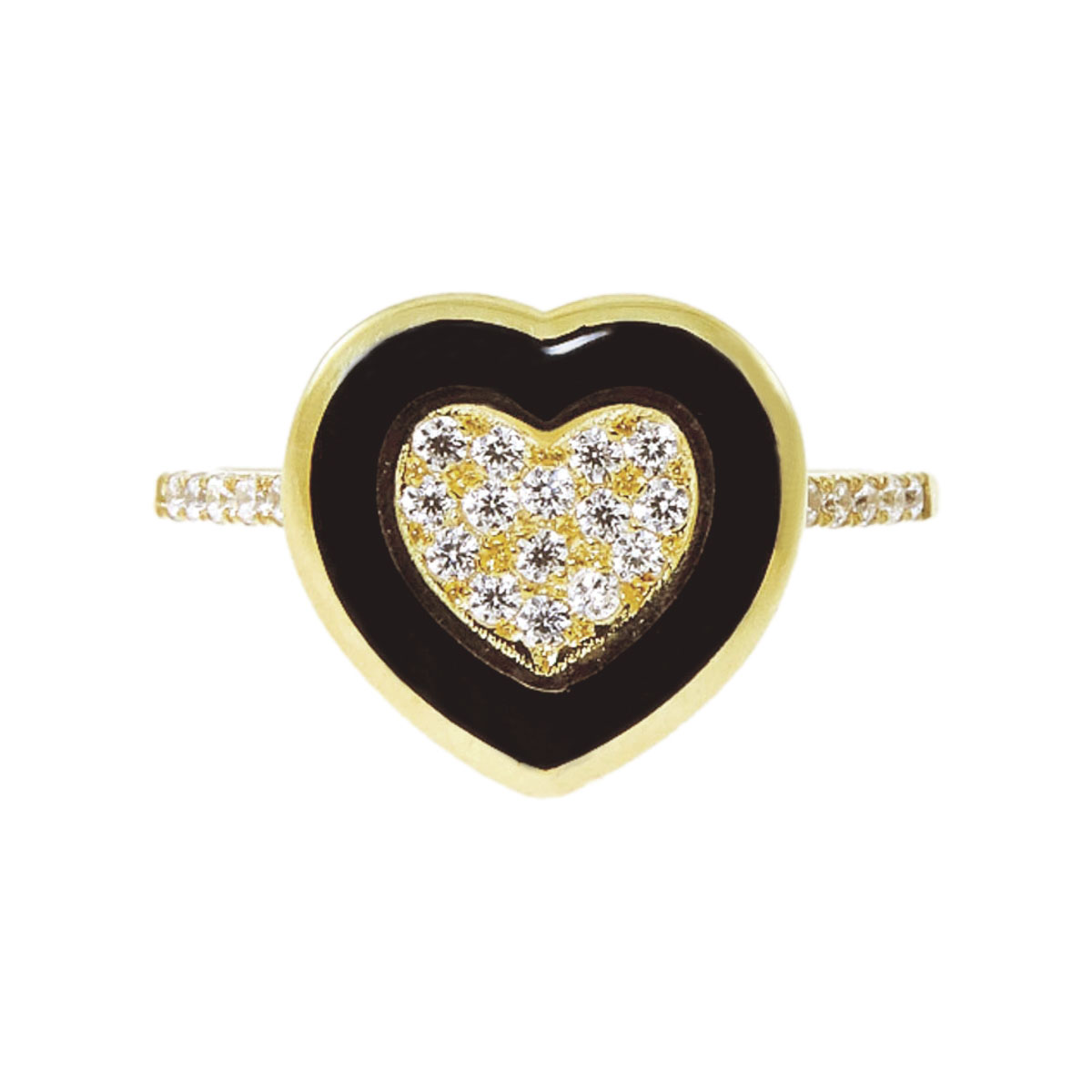 gold, enamel & cz ring 6974-1_clipped_rev_1 Gold, Enamel & Cubic Zirconia Ring - Image 1