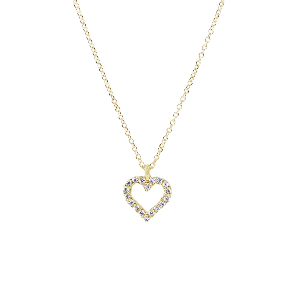 gold & cz necklace 9533-1_clipped_rev_1 Χρυσό Κολιέ με Ζιρκόν - Image 1