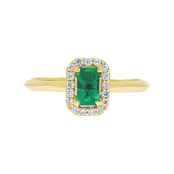 Gold, Emerald & Diamond Ring