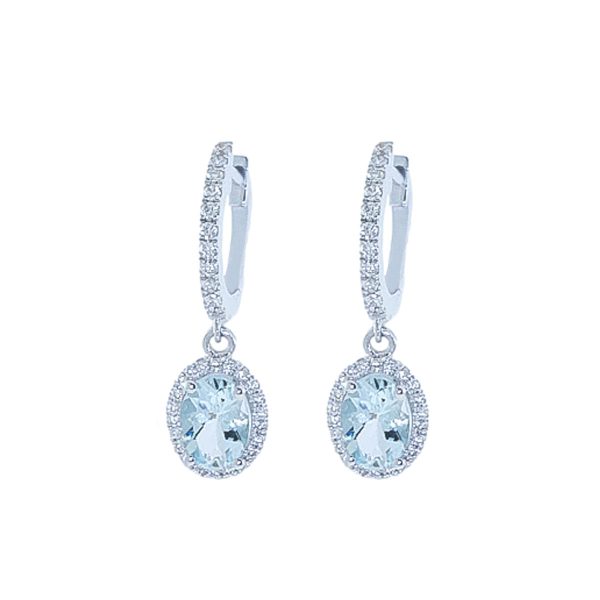 Gold, Aquamarine & Diamond Earrings