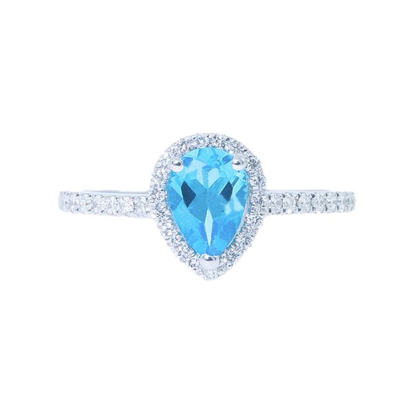 Gold, Topaz & Diamond Engagement Ring