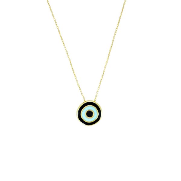 Gold, Cubic Zirconia & Enamel Evil Eye Neclace