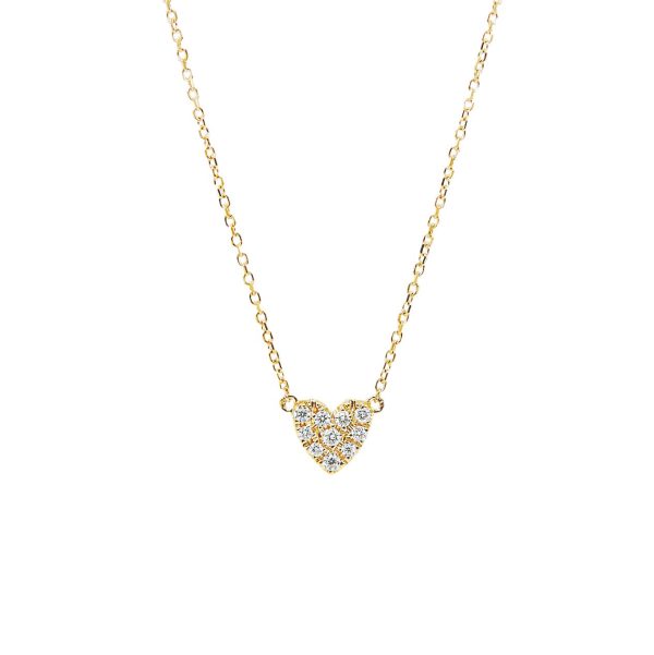 Χρυσό Κολιέ Καρδιά με Διαμάντια