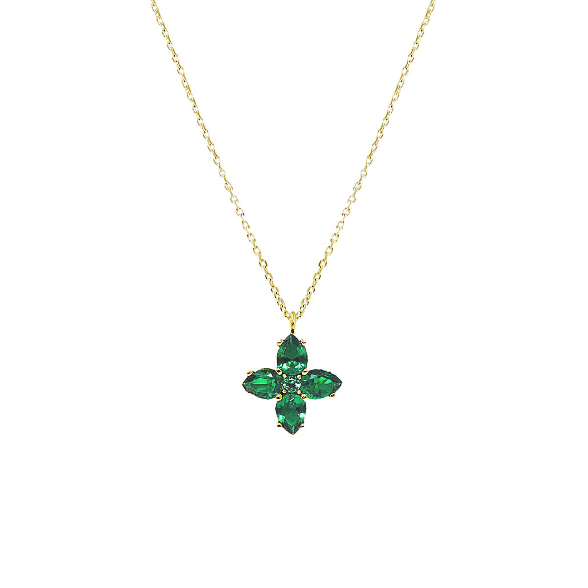 gold & cz cross & chain 9741-1_clipped_rev_1 Gold Cubic Zirconia Cross & Chain - Image 1