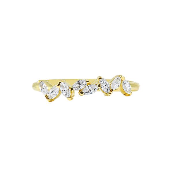Gold & Cubic Zirconia Half Eternity Ring
