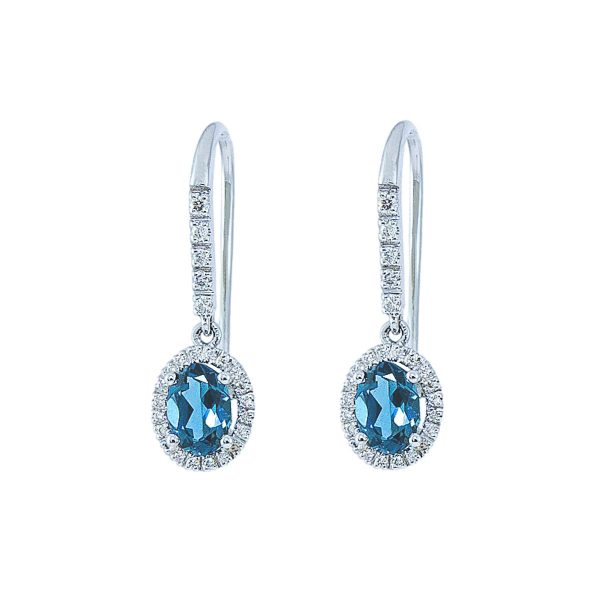 Gold Topaz & Diamond Halo Earrings