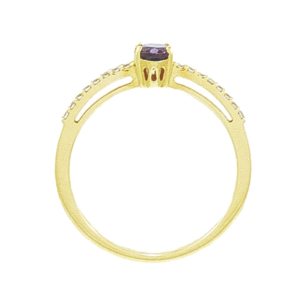 gold, rhodolite & cz engagement ring 6935-1-3_clipped_rev_1 Gold Rhodolite & Cubic Zirconia Ring - Image 3