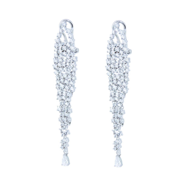 Ασημένια Κρεμαστά Σκουλαρίκια με Ζιρκόν